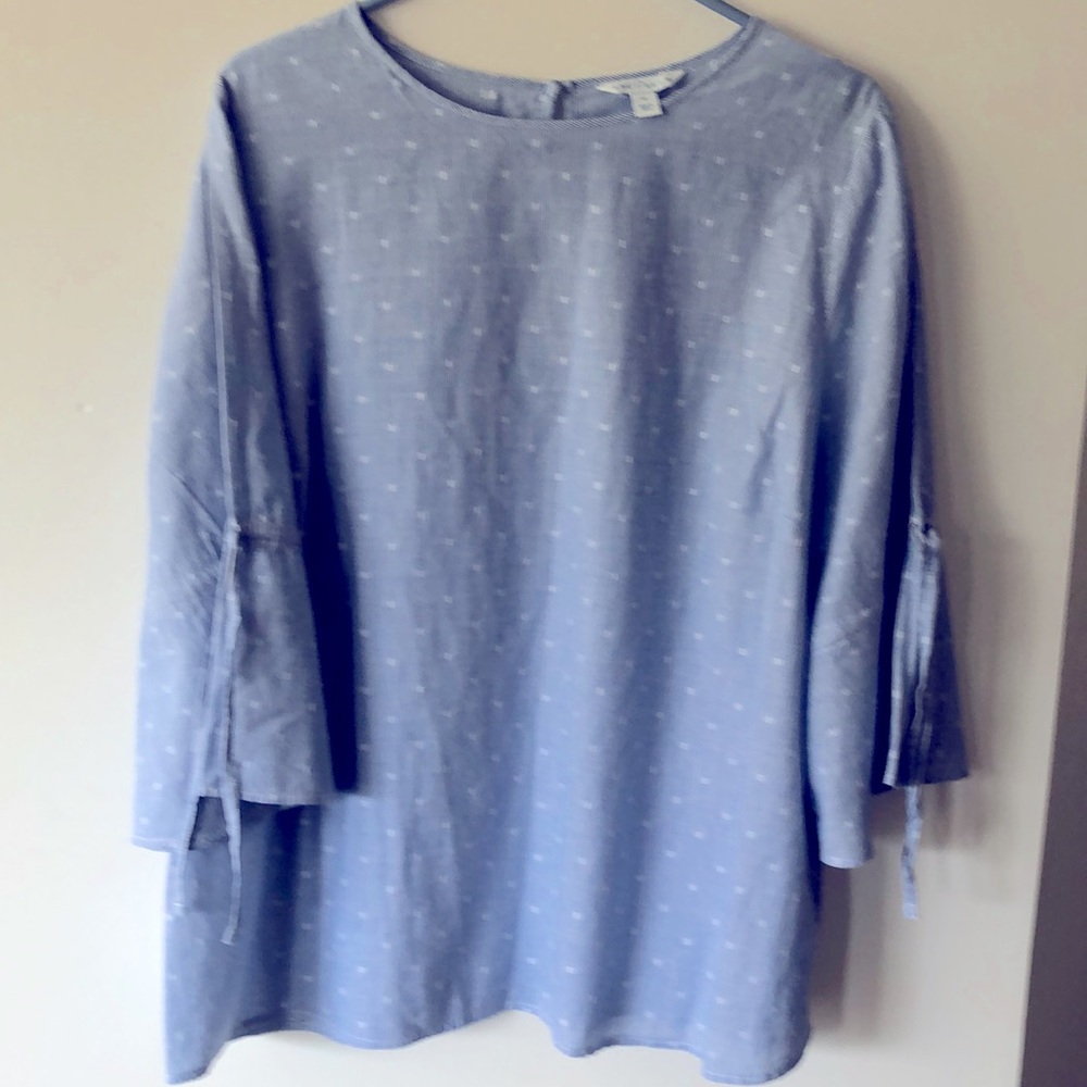 Boutique blue & White Pin Stripe Blouse Size 1X